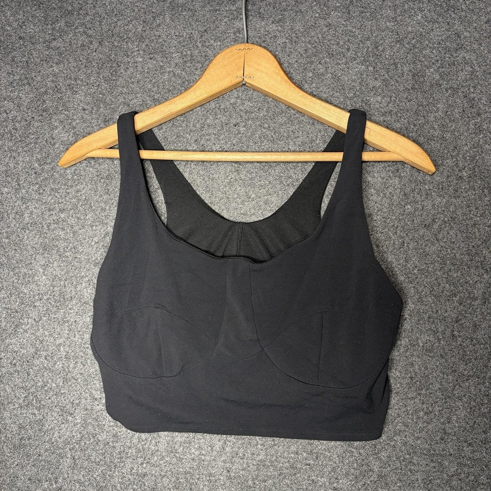 Lululemon Nulu Front Darting Sports Bra Womens 12 Black Light Support